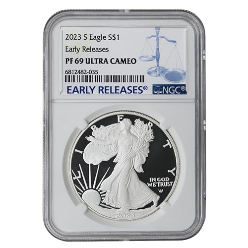 Miniatura 2 de 2023 S 1 oz Proof American Silver Eagle PF-69 Ultra Cameo (Early Releases) $1 NGC PF69UCAM