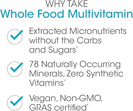 Silver Fern Whole Food Daily Multi Vitamin w/Trace Mineral Blend Supplement - 2 Bottles - 60 Vegicaps Each - 60 Day Supply - Natural, Non-GMO, Vegan, Multivitamin for Men & Women - Zero Synthetics