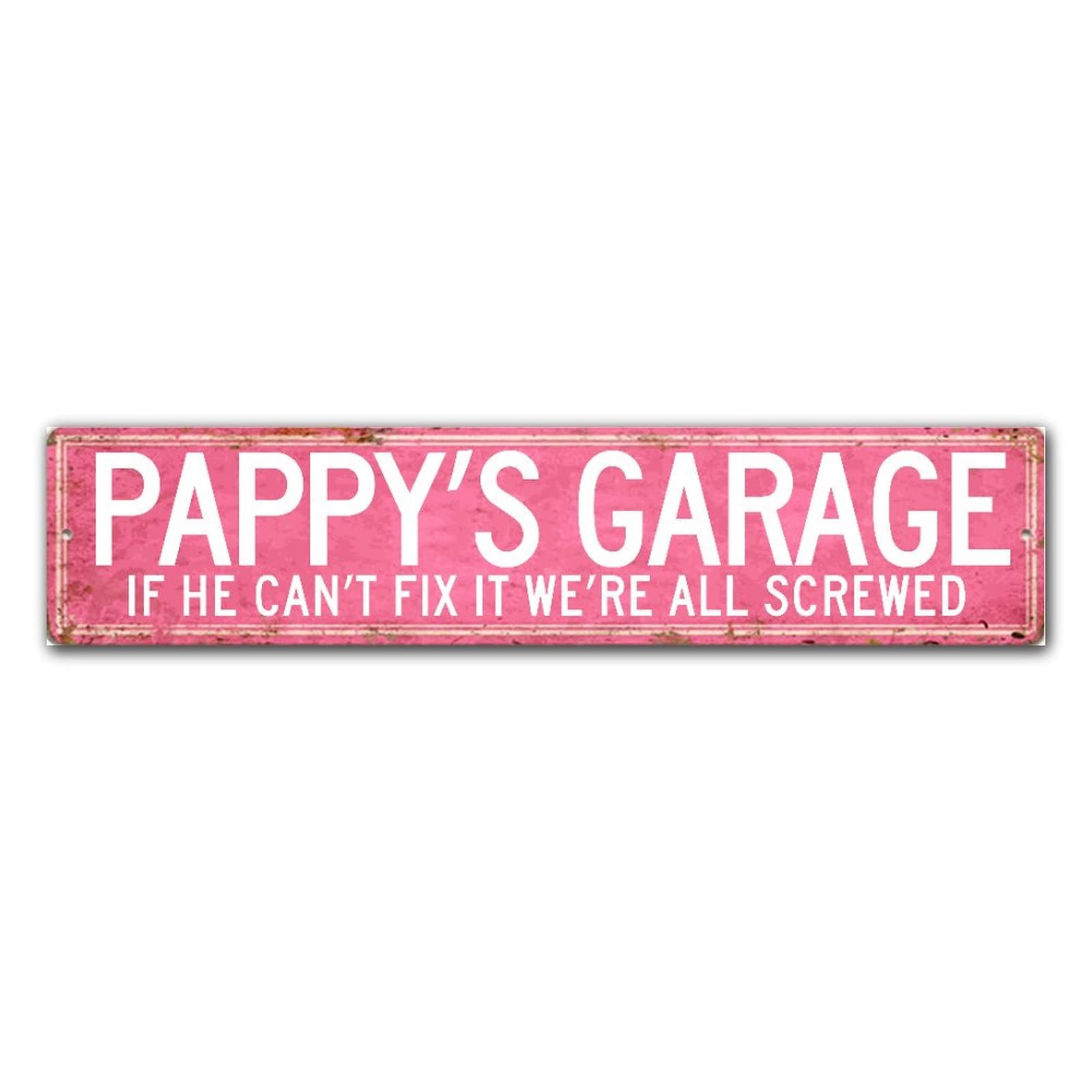 Panneau en bois Pappy's Garage chic rustique 15x61cm - Accessoire mural intérieur