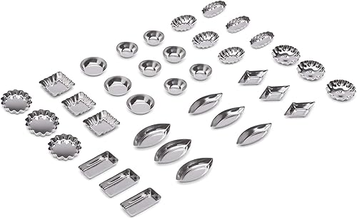 Miniatura 5 de Fox Run 3620 - Juego de moldes miniatura para hacer tartaletas, 36 piezas, acero chapado en estaño