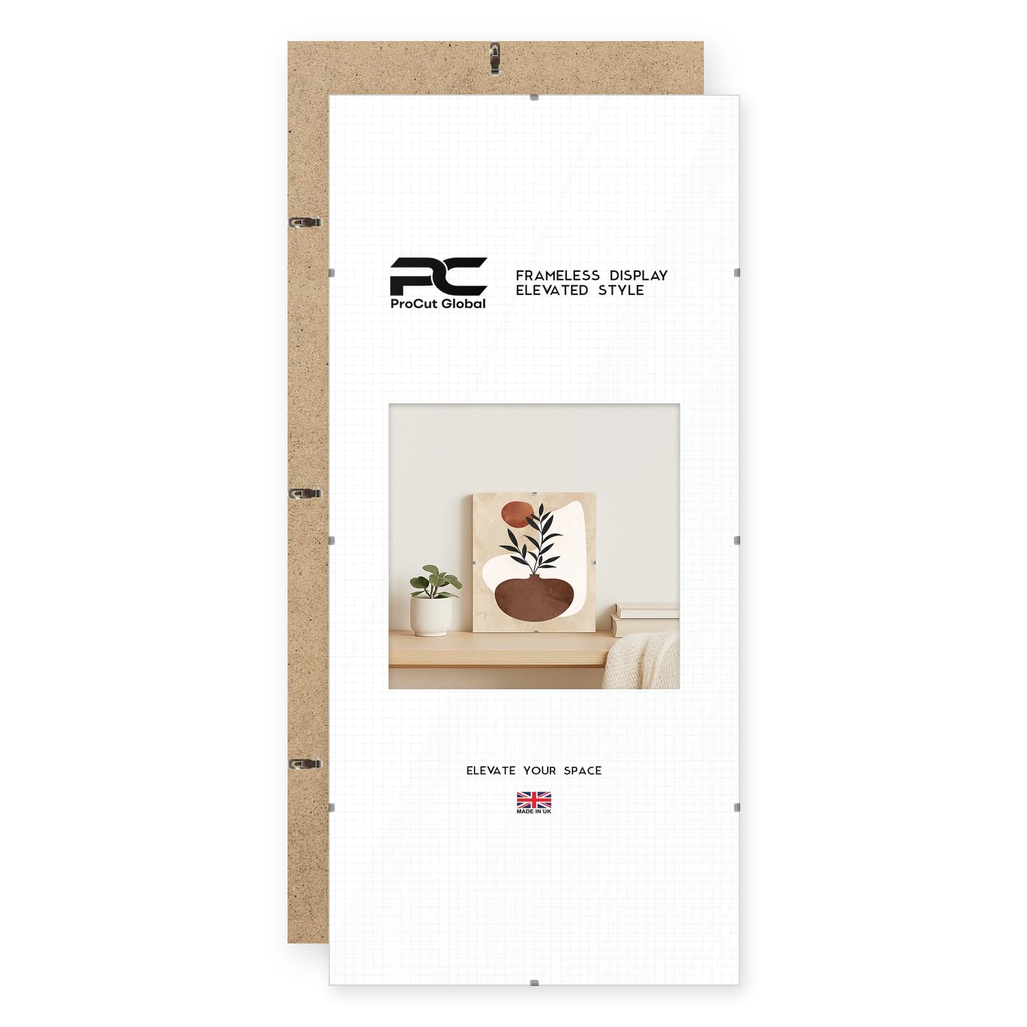Procut Global 26x12" Frameless Clip Picture Frames For Photos — image 1