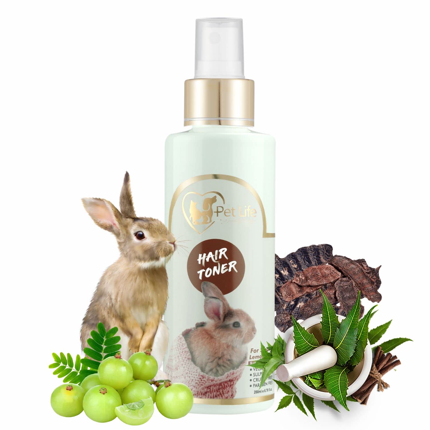 Petlife Pure Organic Hair Toner Spray For Small Pets,Rabbits&Kitten Help To Reduce Hair Fall,Shedding,Anti Fungal,Detangled Hair-Safe Pet Friendly Formula For All Small Pet Breeds-200 Ml (B09YS6T36F) Amazon Price History, Amazon Price Tracker