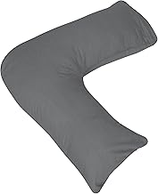 AmigoZone Orthopaedic-Luxury V Shaped Pillow Nursing, Pregnency, Back Support With Free Pillow Case (Grey)