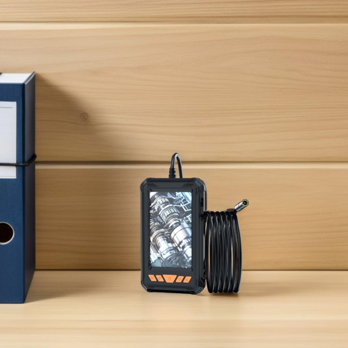 Luxshiny Industrie Endoskopkamera mit 4,3 Zoll LCD und Flexibel Kunststoffgehäuse LED Beleuchtung 200mm Arbeitslänge für Kfz Inspektionen