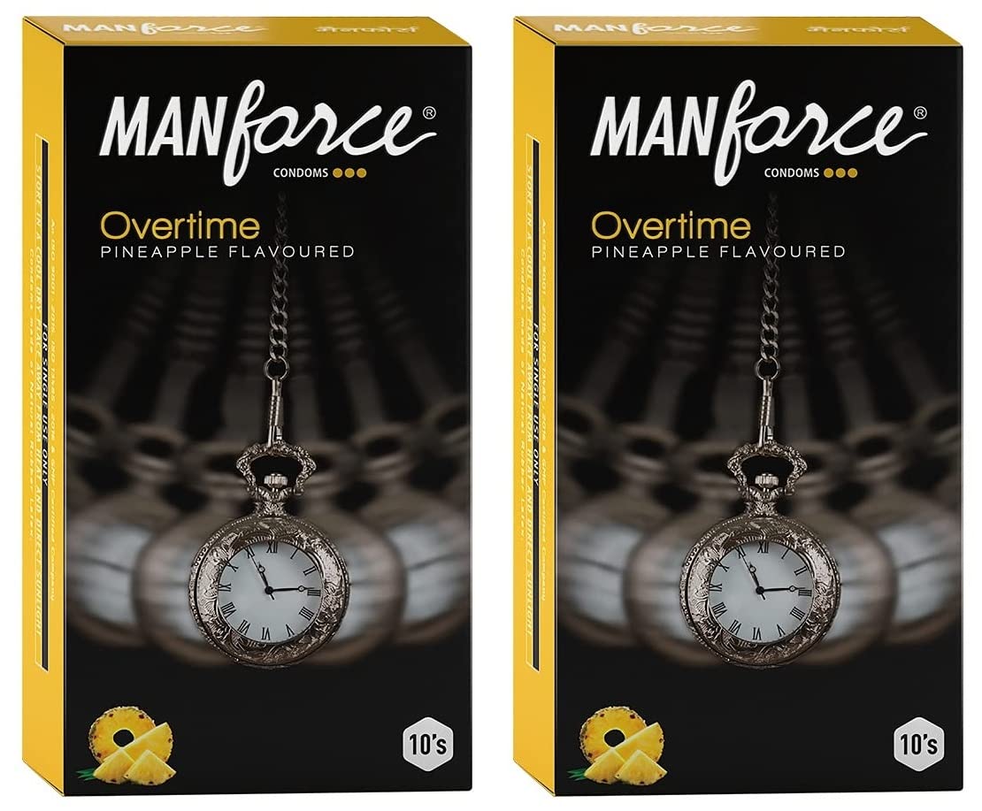 Manforce Overtime Pineapple Condoms, 10 Pcs x Pack of 2