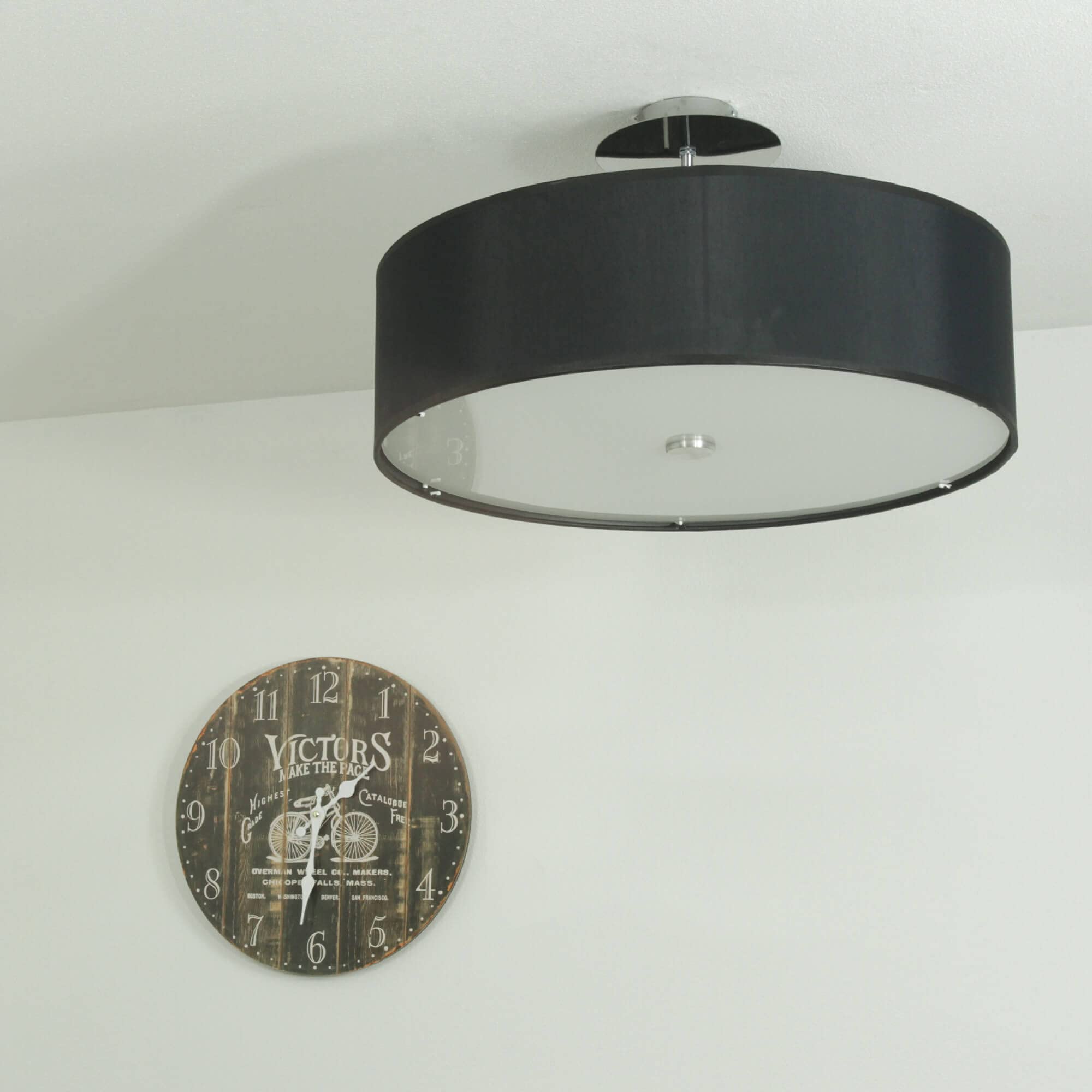 Licht-Erlebnisse Deckenlampe groß E27 max. 60W 230V Deckenleuchte modern Stoffschirm Wohnzimmer Beleuchtung Lampe Küche Schlafzimmer