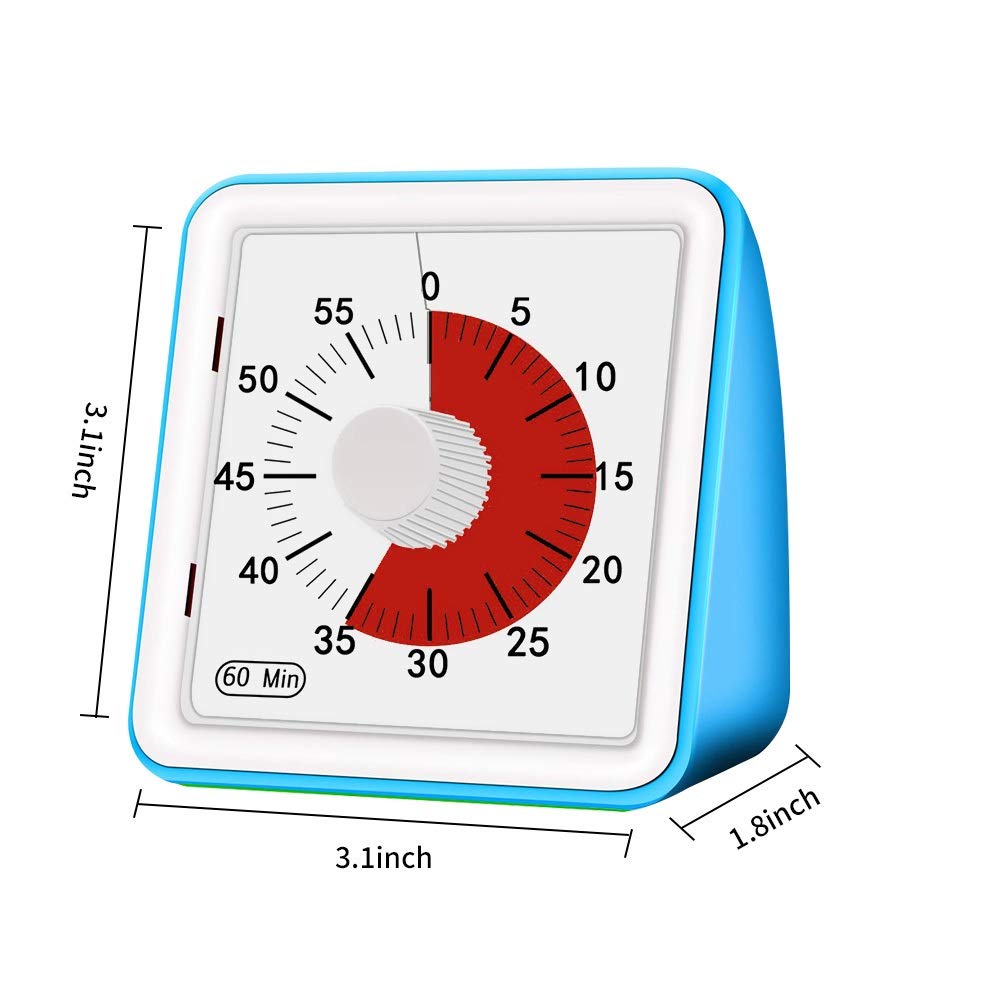 Eieruhren 1Pcs Timer 60 Minuten von Visual Analog Timer Stumm Countdown-Uhr-Zeit-Timer-Tool for Kindererwachsene Sicher Durable Timer Eieruhren Zeitschaltuhren (Color : Blue)