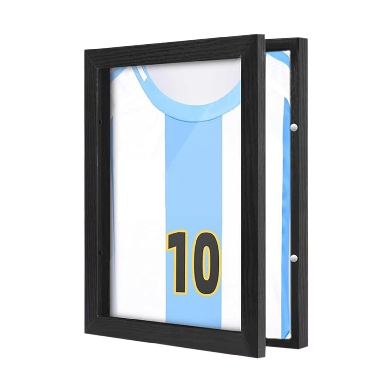 Jersey Display Case, Sports Shirt Display Frame Wood Black Multiple Sizes Wall Mount Protection(S)