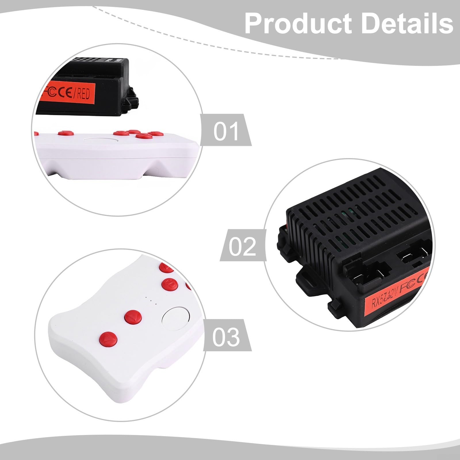 Welye RX57 Boîtier de commande de rechange pour véhicule électrique pour enfants 6 V 12 V CE/FCC avec 2 technologies 4G (TX10 et RX57 12 V)