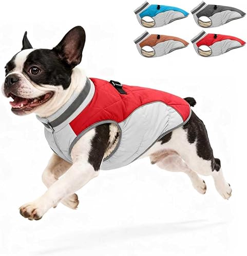 Aokown Dog Winter Coat for Small Dogs, Adjustable Puppy Warm Jackets in Cold Wea