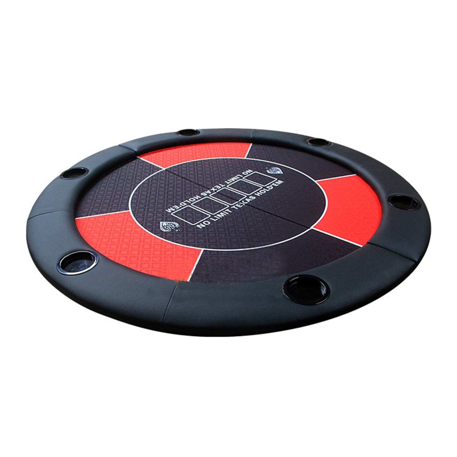 本格ポーカーテーブル 赤色 折りたたみ式 カップホルダー付き