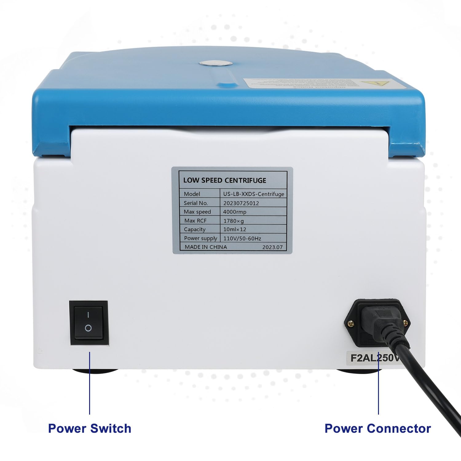 Labasics Centrífuga de Sobremesa 220V 60Hz Digital Baja Velocidad Rotor Ángulo 15 ml x 8 4000 RPM 1780xg