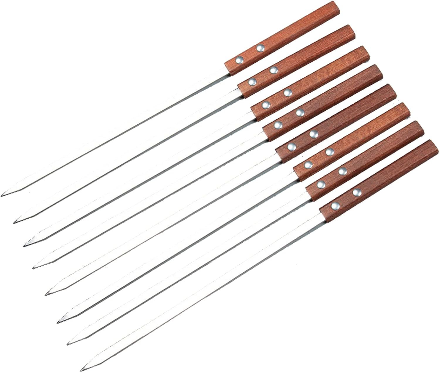 8PCS BBQ Skewers Stainless Steel Flat Kebab Skewers Super Long Skewers