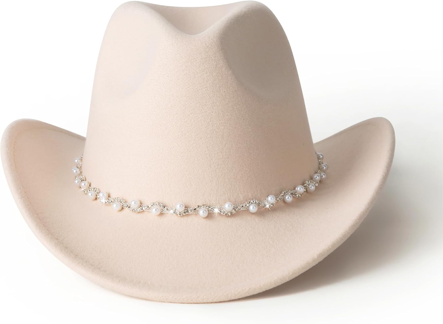 Pearl Hat Shiny Cowboy Wide Brim Womens Hat Party Hats