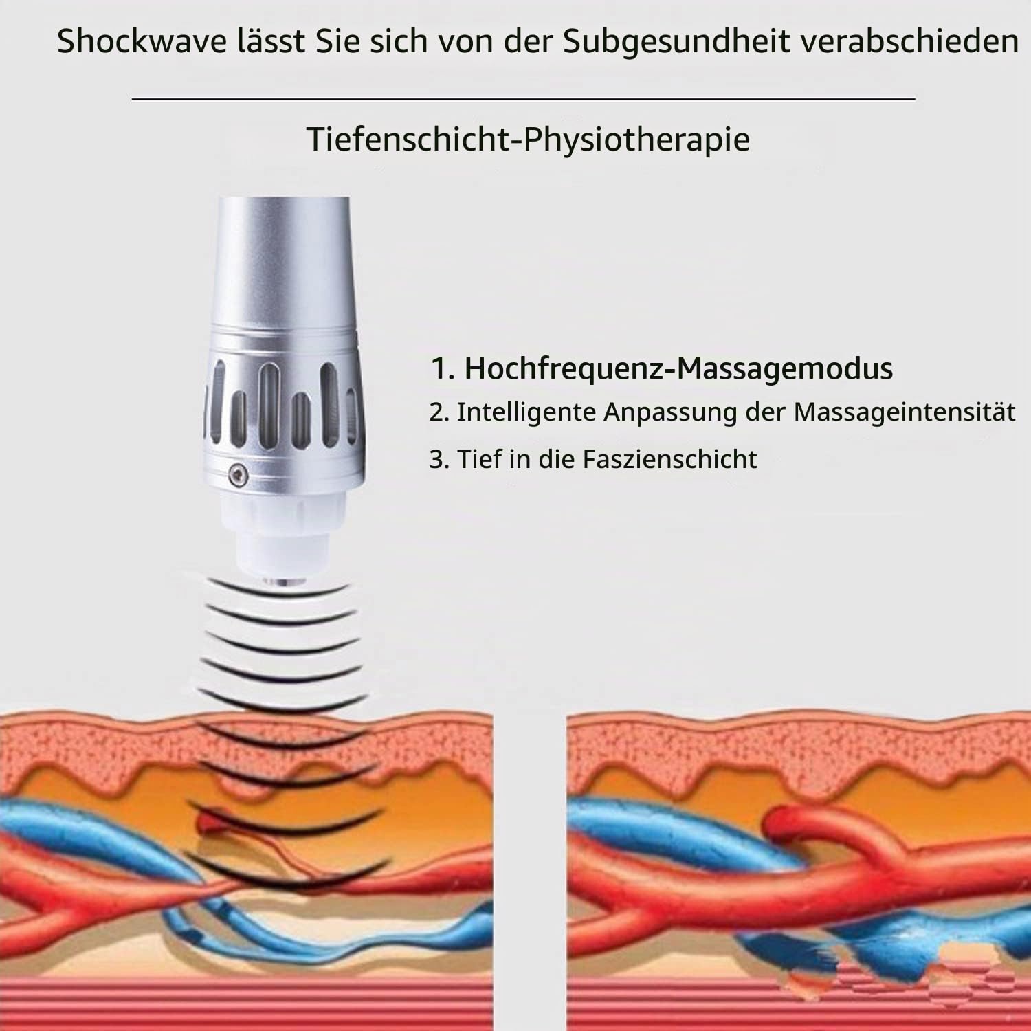 Stoßwellentherapie Gerät Erektile Dysfunktion Extrakorporale Stoßwellentherapie Maschine V100 für Zuhause Radialer Fokussiertes Massagegerät für Muskelentspannung Gewebetherapie Schmerzlinderung