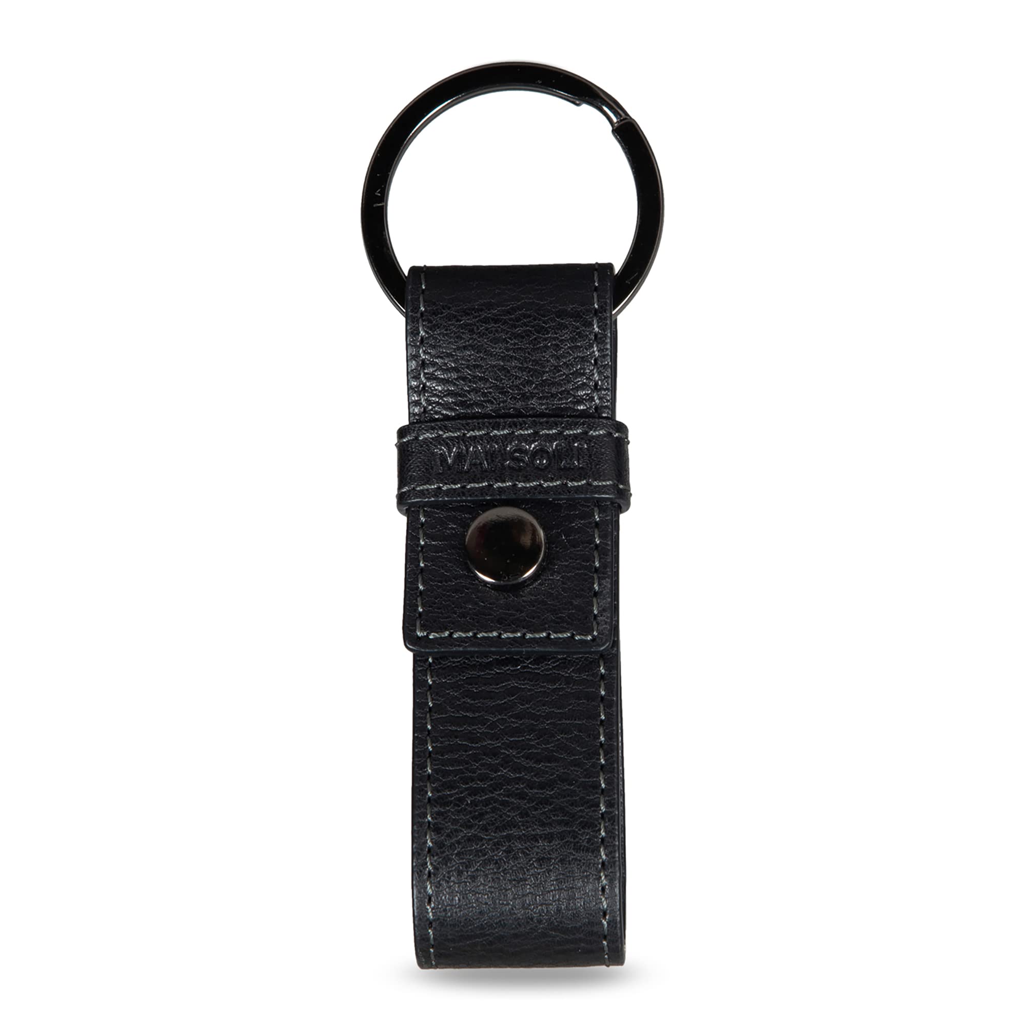 Unisex Solid Genuine Leather Key Chain | Key Ring with Metal & Leather Finish-image-35