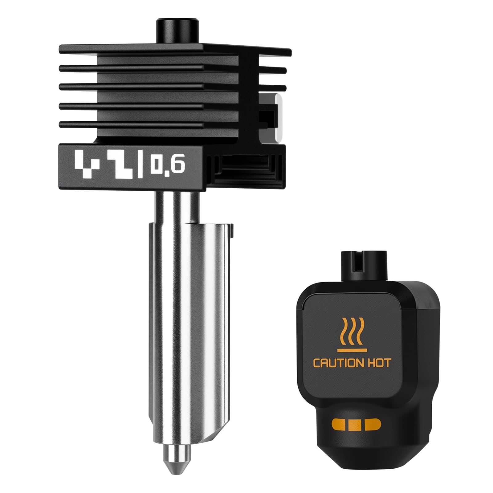 Hotend wbudowana wysoka prędkość P2S, 0,6 mm hartowana stalowa dysza szybkiego wymiany do wysokich temperatur z silikonową pokrywą, kompatybilna z drukarkami 3D Bambu Lab P2S