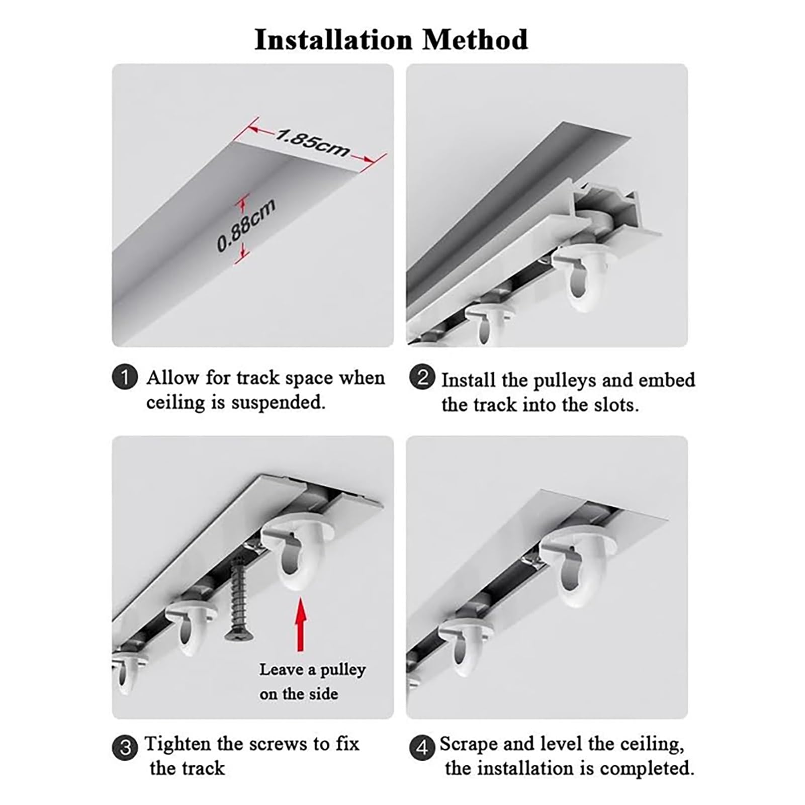 Binario per tenda da soffitto, in alluminio resistente, silenzioso, per tende e divisori
