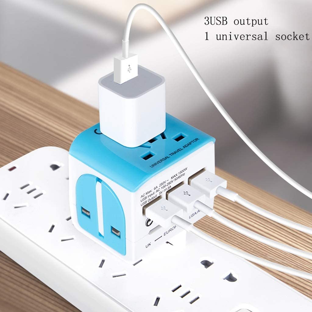 Adaptador de Corriente Internacional Todo en uno con USB para EE. UU., UE, Reino Unido, AUS, Europa, teléfono Celular, Mundo, Adaptador de Enchufe de Viaje Universal