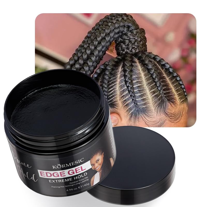 Hold Braiding Gel for Twists, Locs, Cornrows, Anti-Frizz Moisturizer Styling Gel, Frizz-Taming Hair Primer, Strengthens Hair and Reduces Flyaways, High Shine, No Flake, Easy Edge Control Long Lasting