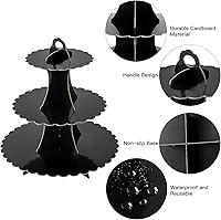 Vista 3 de Soleebee Soporte para Cupcakes de 3 Niveles, Torre de Cupcakes de Cartón, Torre de Soporte para Pasteles de Postre para Decoración de Cumpleaños