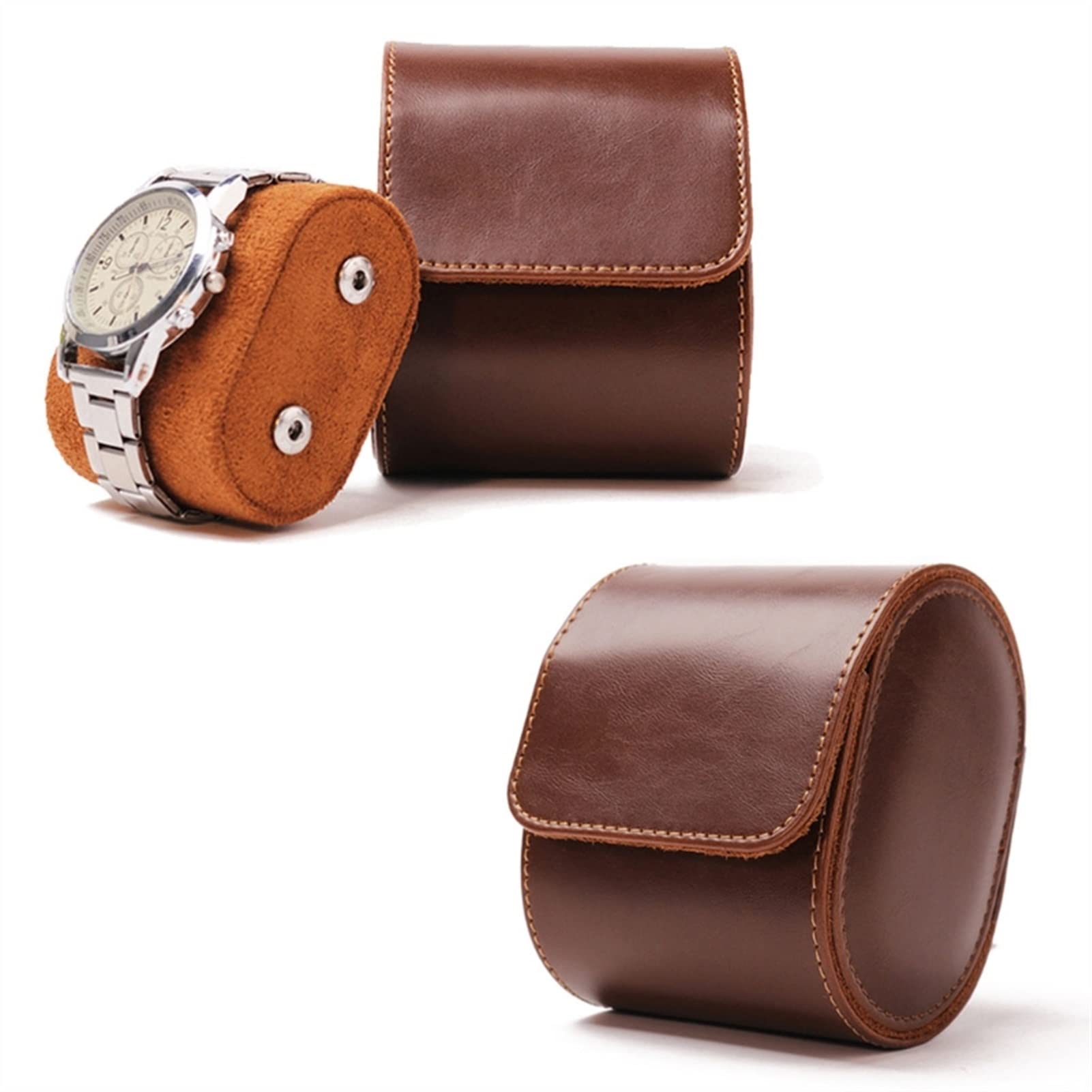 Watch Box Organizer Custodia per orologi da uomo Womem, custodia da viaggio per rotoli di orologi, organizer per riporre orologi e display Custodie per rotoli di orologi marroni Scatola per display