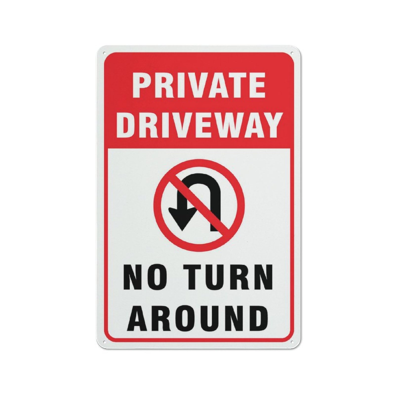 Private Driveway No Turn Around Sign For House 8X12Inch Aluminum Metal Tin Sign For Indoor & Outdoor Yard Sign Lawn Sign Decor