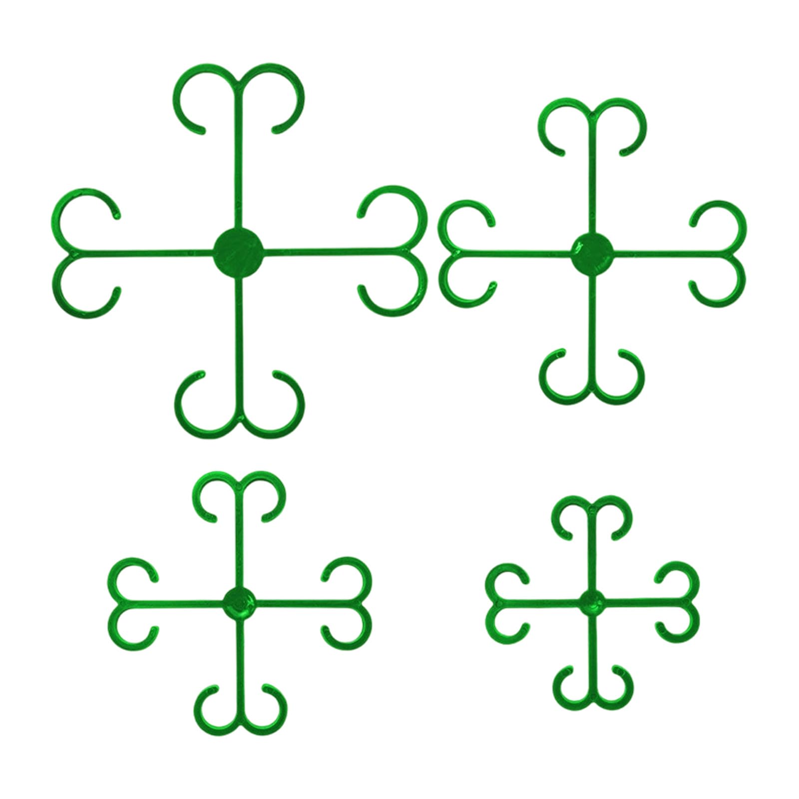 Hredyqw Green 4Pcs Double Hook Clips, Indoor Decor Fixing Holders, Reusable Small Fasteners & Wall Hooks, Growth Suppo