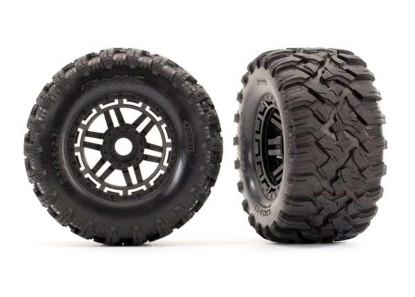 Traxxas Maxx TRX8972 2.8 inch All Road Tyres + Black Rims