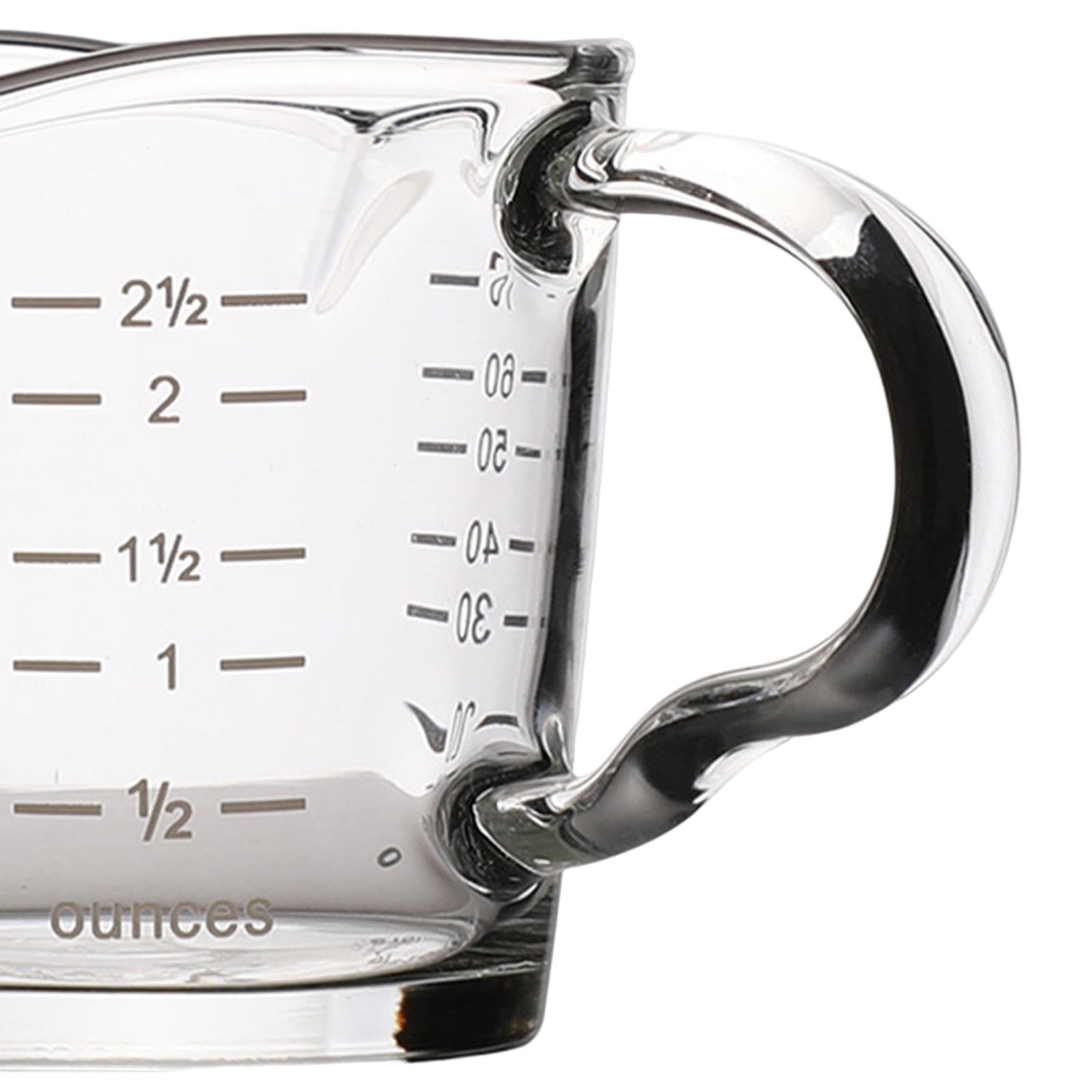3X Jarra Medidora Doble, Taza Medidora de Café Expreso, Espesar Resistente Al con Escala, Jarra de Crema de Vidrio para