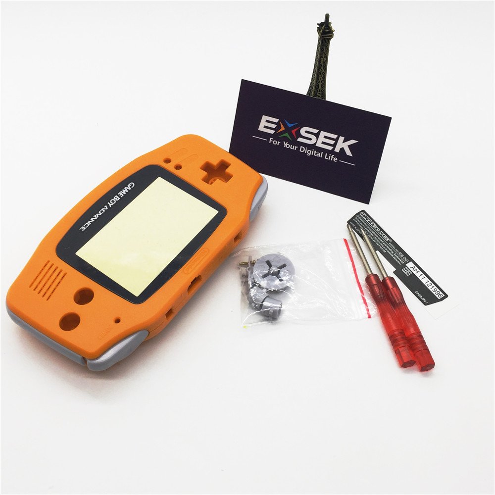 Solid Orange Edition GBA Housing Shell Replacement Pack Compatible with Gameboy Advance (Solid Orange)