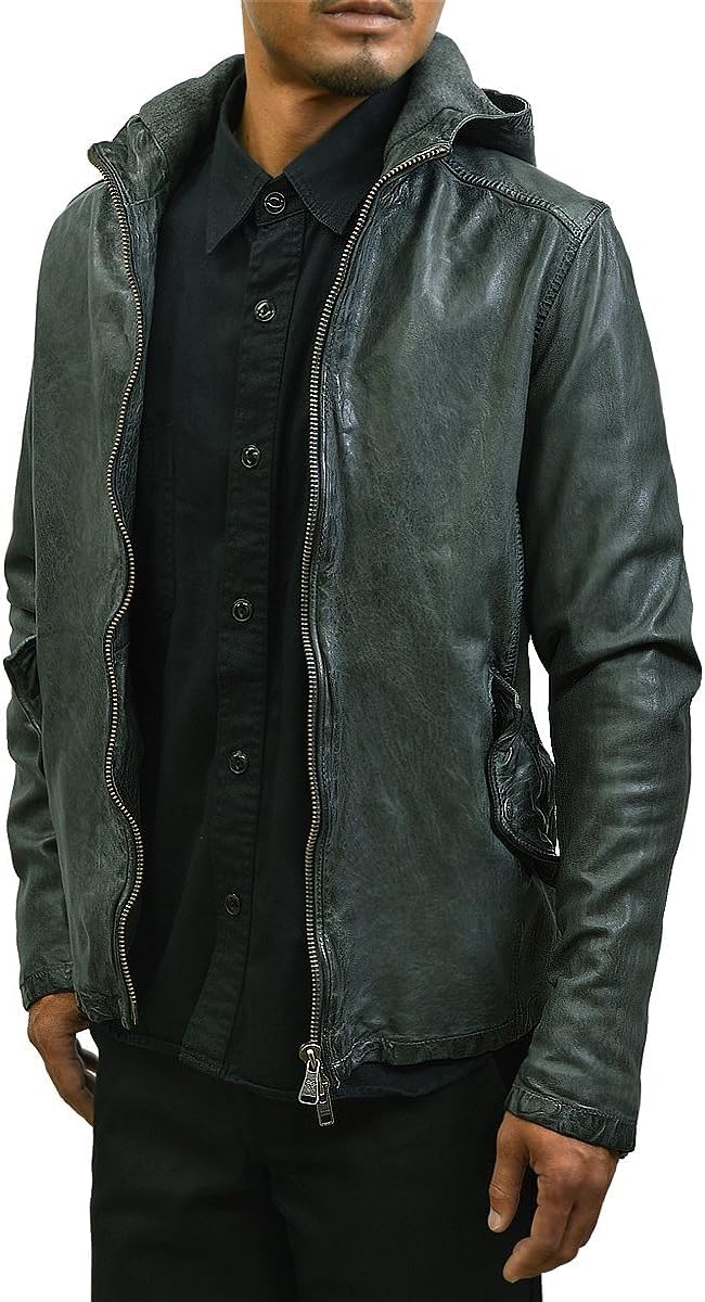 Amazon.co.jp: M3466 Leather Jacket, Men's Genuine Leather, Biker