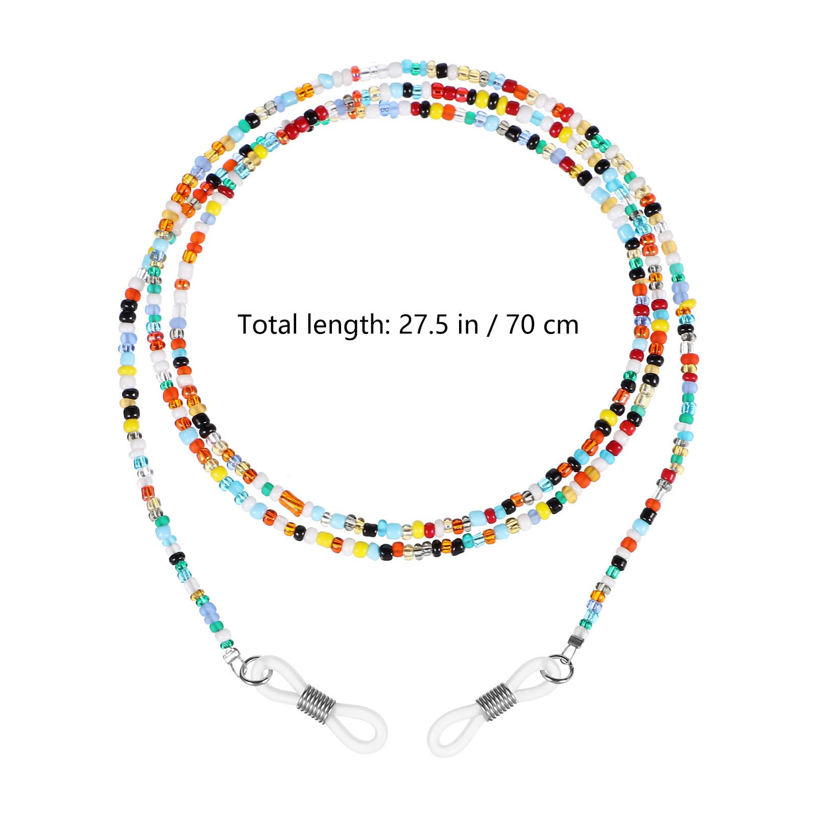 Toyvian Catenella per Occhiali in Plastica 2 Pezzi Perline Colorate Fatte a Mano, Design Elegante Antiscivolo per Proteggere gli Occhiali Dalla Caduta, per Uso Quotidiano