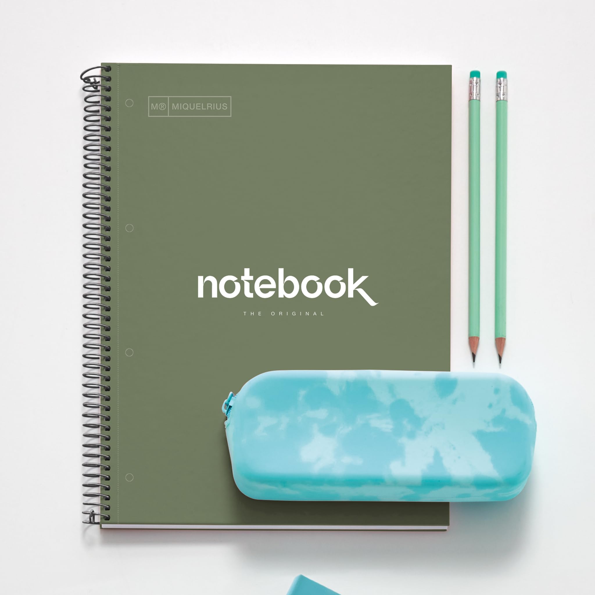 Miquelrius Quaderno A4 Notebook Emotions 80 Fogli 90 g/m² Griglia 5 mm Spirale Microforata Copertina Extra Rigida Verde