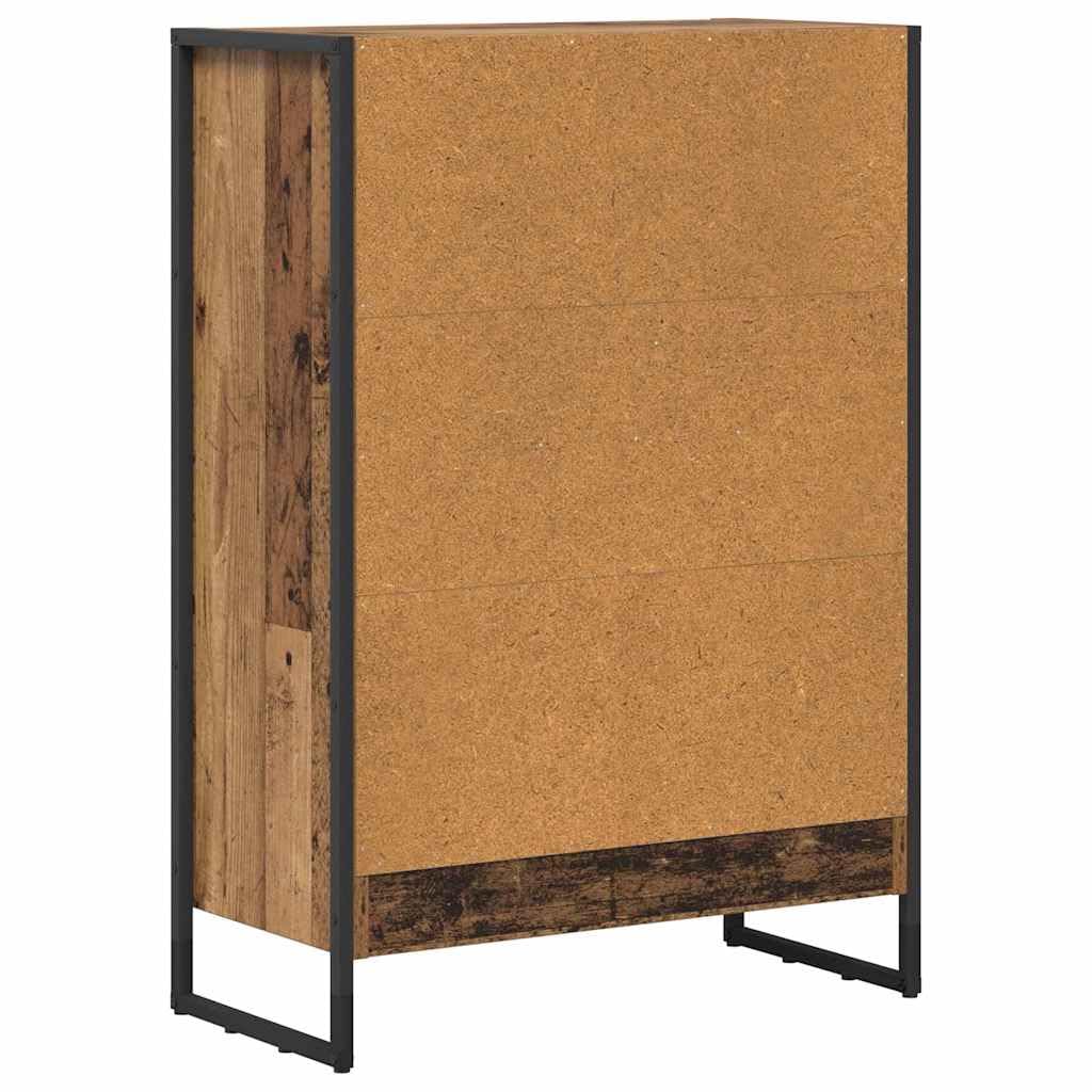 Regał na książki o wyglądzie drewna o wyglądzie drewna, 80 x 30 x 155 cm, regał przemysłowy z drewna ze stalową ramą, otwarty design, do salonu, biura, sypialni