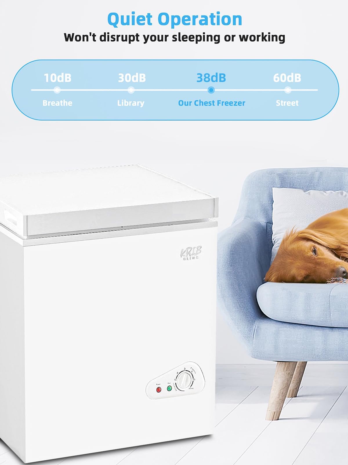 3.5 Cu.Ft Chest Freezer 7 Gears Temperature Control Mini Compact Deep Freezer With Top Open Door And Removable Storage Basket Black on Fridge.com - View 3