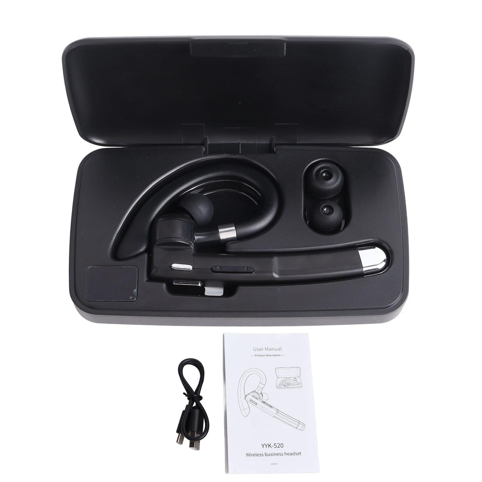 Auricolare Bluetooth Senza Fili Leggero Single Ear BT 5.1 Mani Auricolari per Affari Ufficio Guida ABS PC 11x6x2cm
