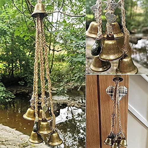 Witches Bells, Door Protection Charm, Boho Wind Chimes Hanging Ornaments for Porch, Garden, Window (65mm)