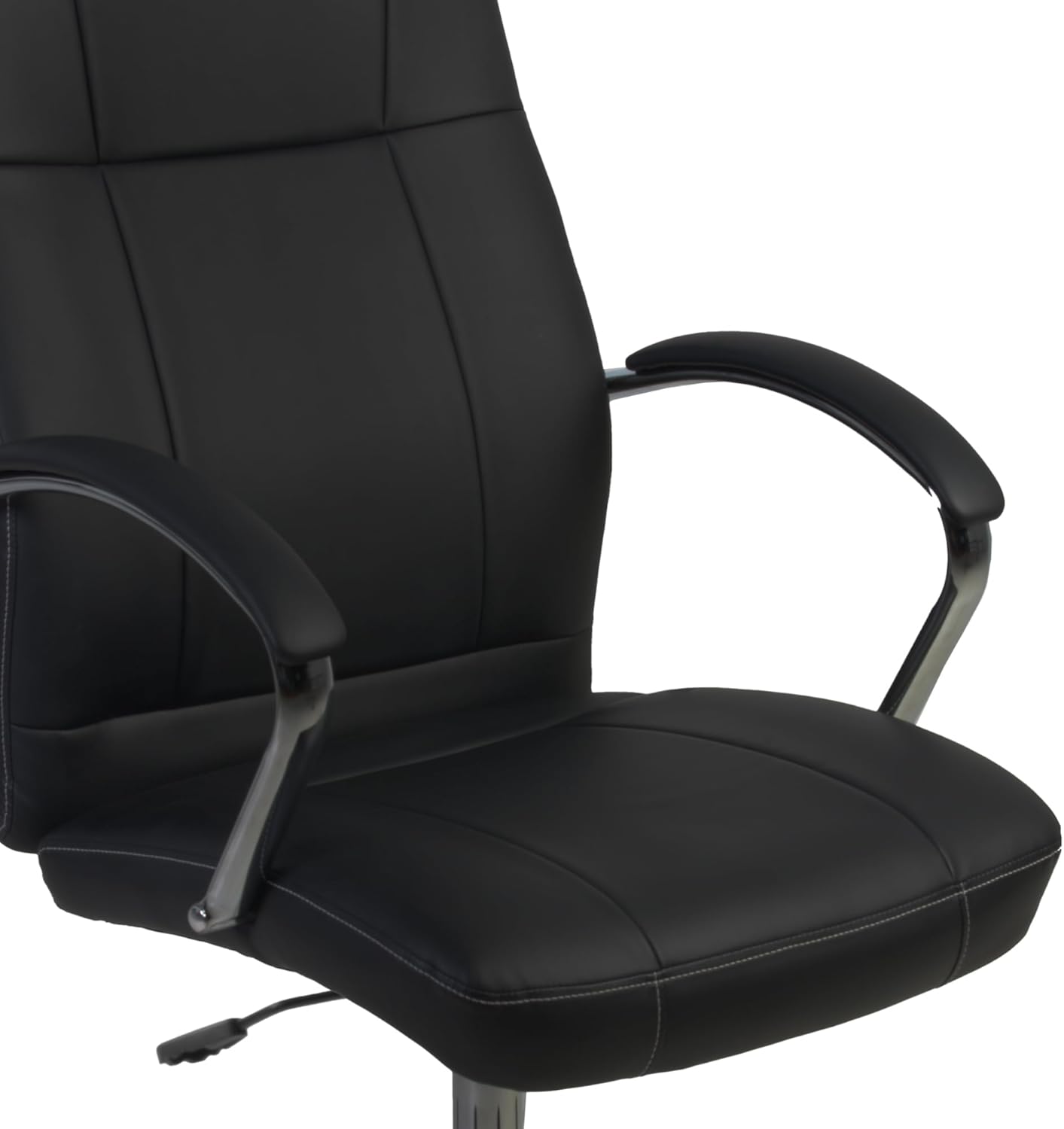 Romig Cielo Leatherette Executive Mid-Back Office Chair – Ergonomic Conference Chair with Padded Arms, Lumbar Support, Adjustable Height & 5-Star Aluminum Base for Home & Office (Black) - Image 6