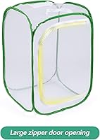 Vista 4 de Jaula grande de 23.6 pulgadas para insectos con diseño de mariposa y orugas, 6 paneles de malla de 15.7 x 15.7 x 23.6 pulgadas de alto