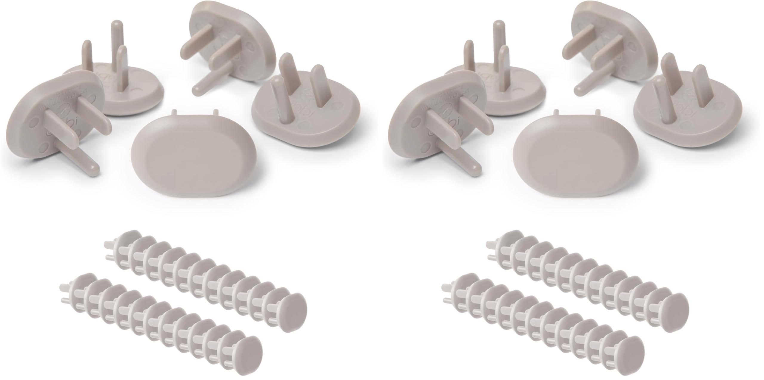 Ubbi Outlet Covers for Child Safety, Plug Protectors, Baby Proofing, Safe &amp; Secure Electrical Plug Covers, Taupe, 24 Count (Pack of 2)