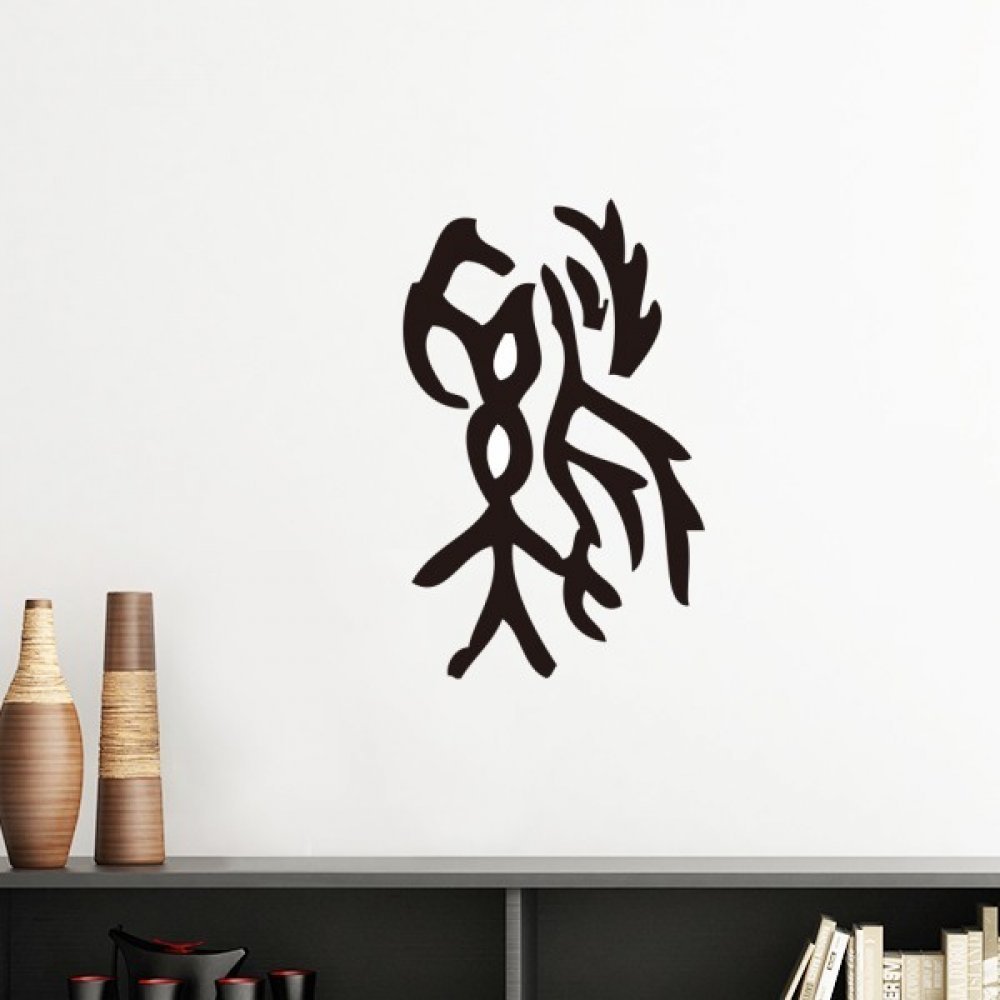 Sticker mural astrologie chinoise coq bleu marine papier peint amovible 30 cm