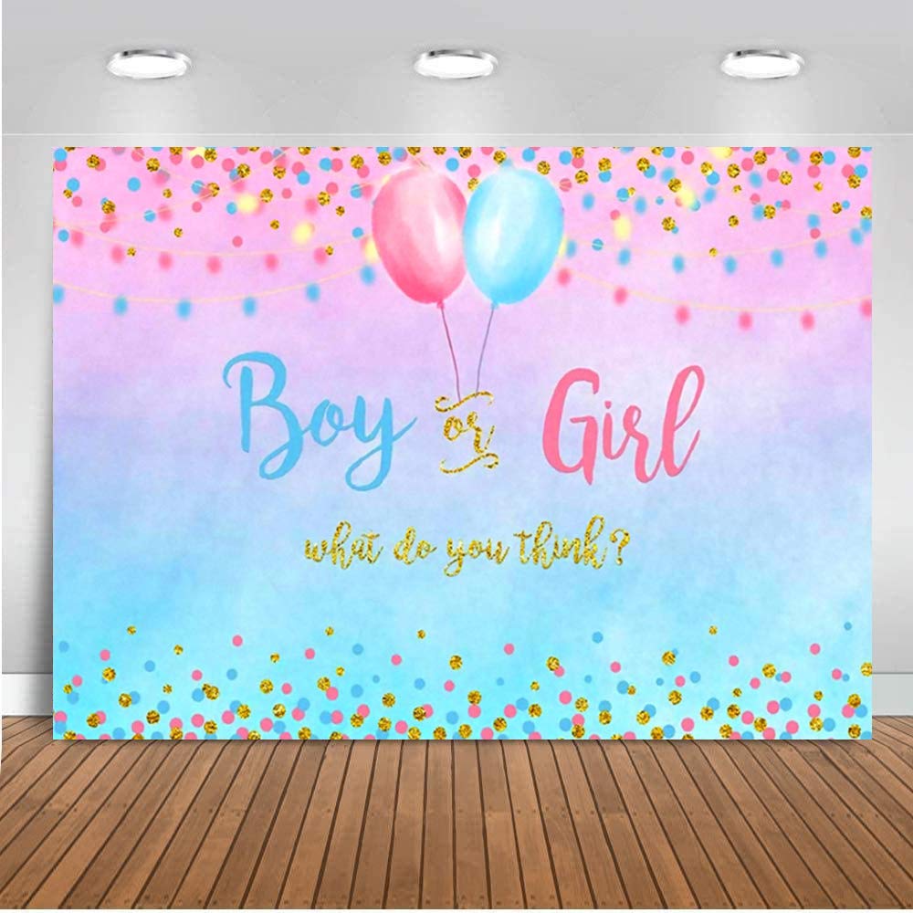 Gender Reveal Hintergrund - Rosa & Blau Baby Party Dekoration