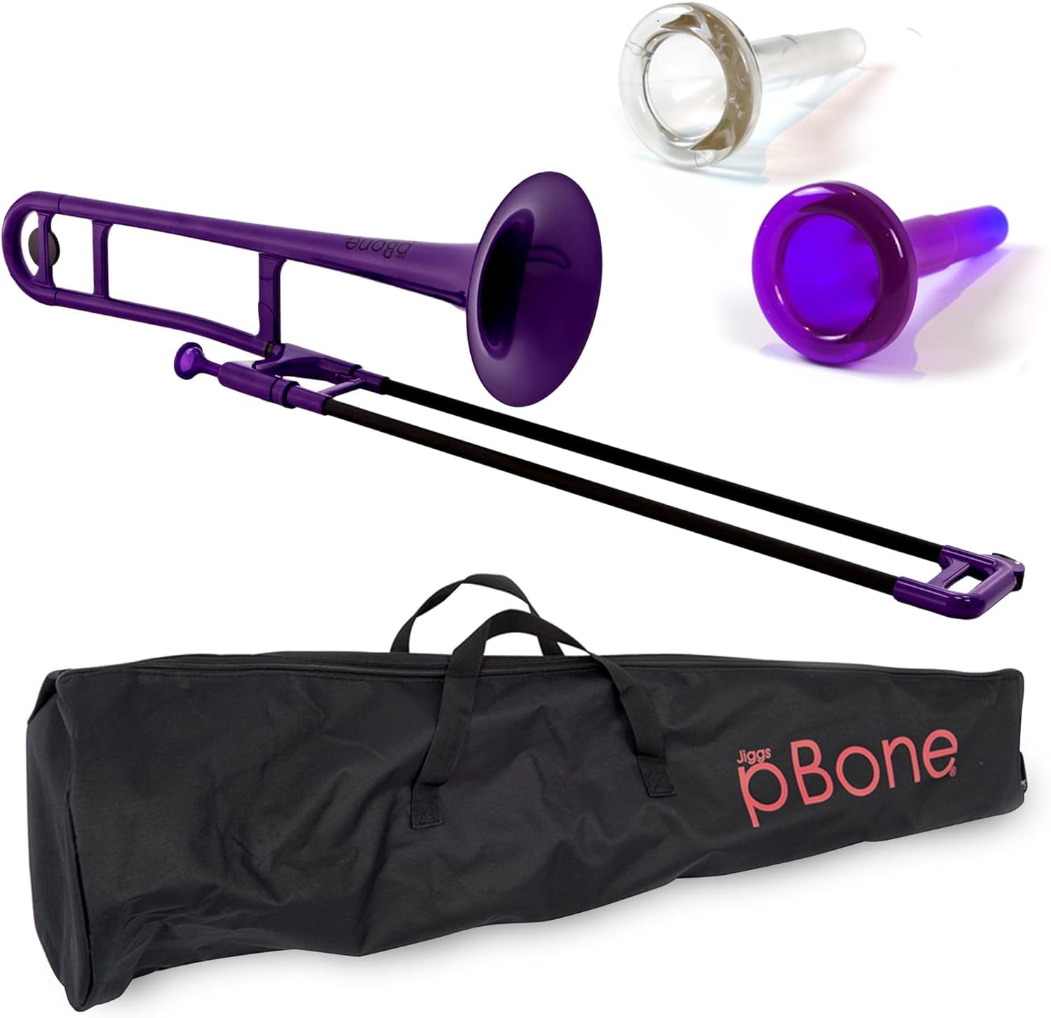 PBONEPBONE1P Plastic Trombone with Mouthpiece and Carry Bag - Bb Student Beginner - Purple, 14.0 in*38.0 in*11.0 in