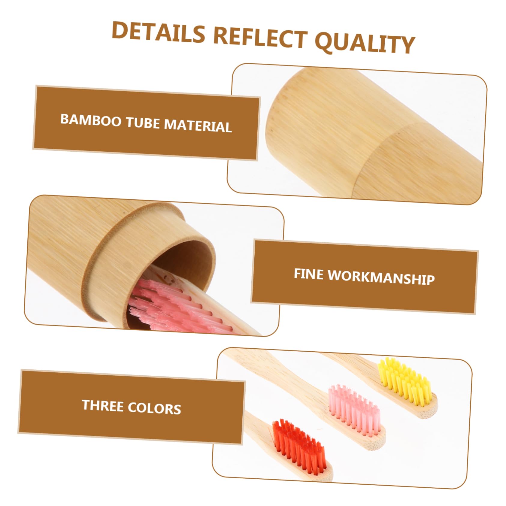 SHERCHPRY Spazzolino Denti in Bambù Custodia Conservazione Spazzolino Denti Usa e Getta Impugnatura Ergonomica in Bambù Naturale