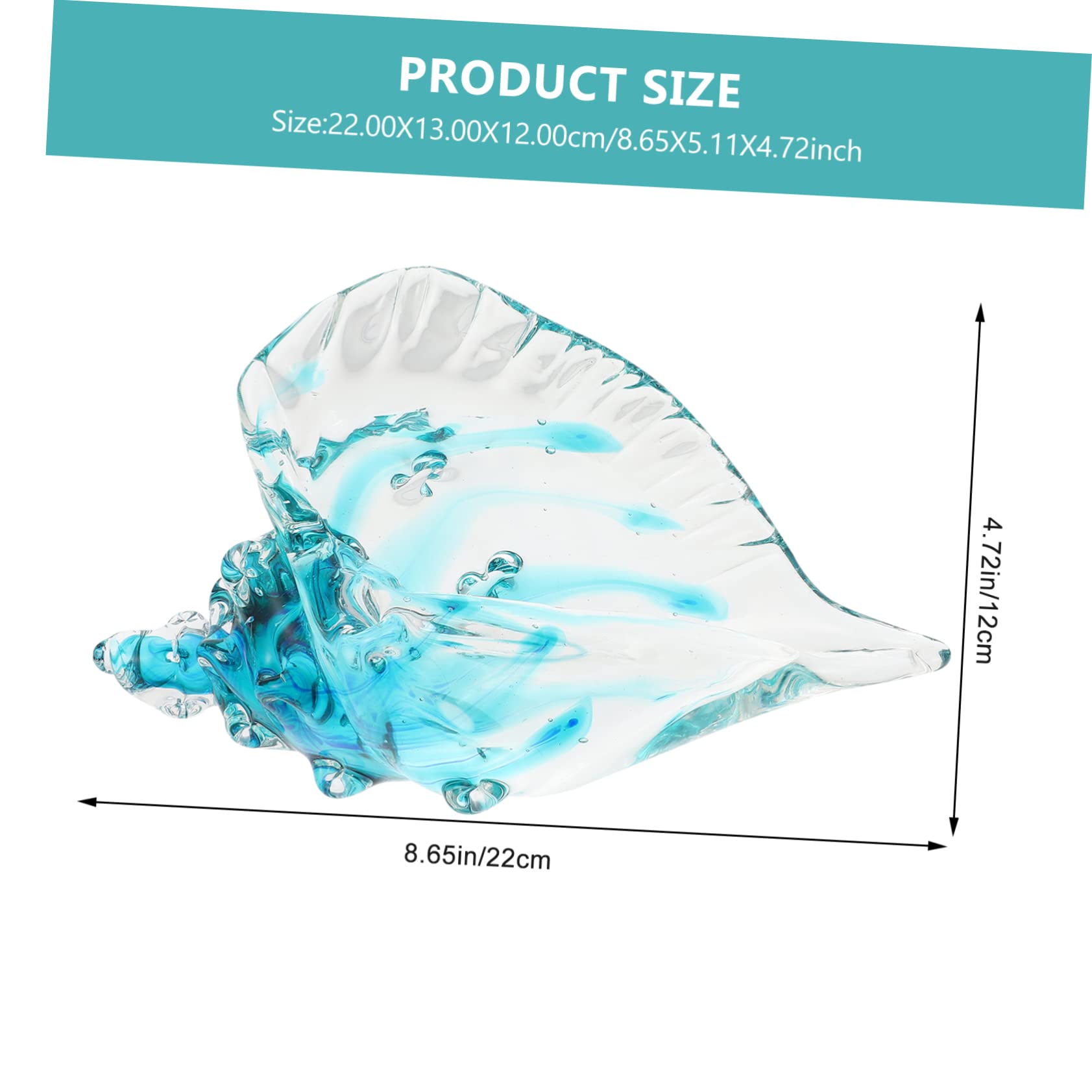 PRETYZOOM Elegant Glass Conch Craft Conch Shell Handicrafts Home Office Decorations