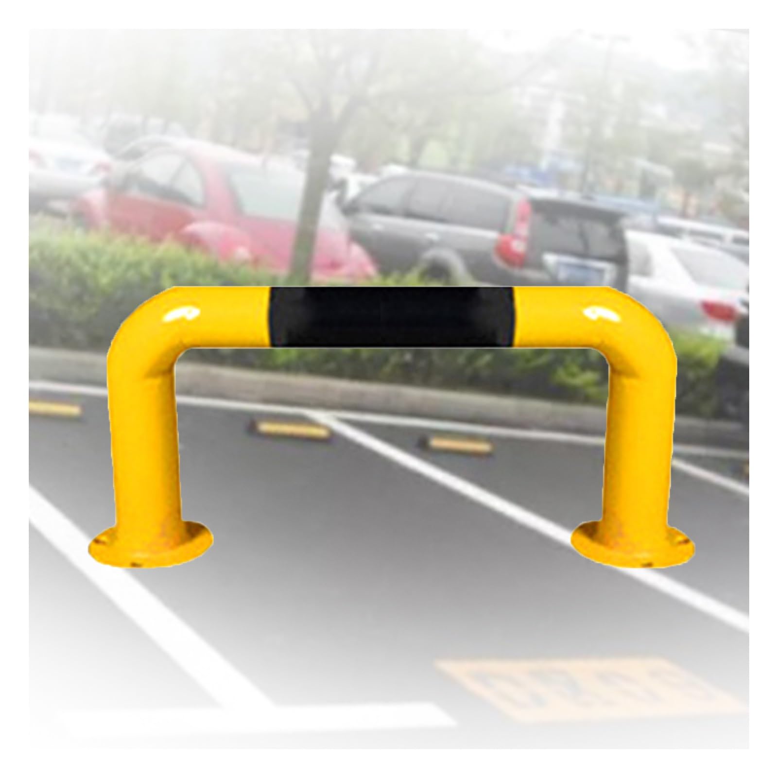 GTHTUHFD U Shape Security Bollards, Protect U Shape Bumper Protect Car Isolation Bollards, Parking Space Blocker Warning Posts, For Warehouse Driveway Garage Parking,80X30Cm,50x30cm