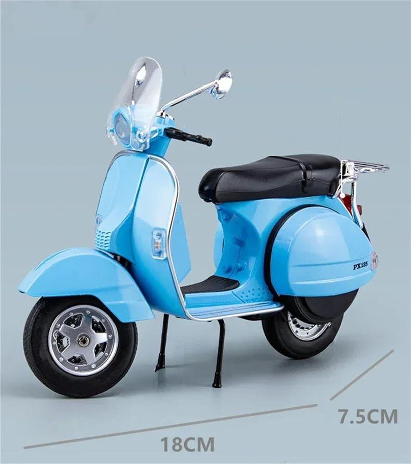 Modello di Giocattolo 1:10 per Vespa 125 Modello di Motocicletta per Il Tempo Libero in Lega Pressofusa Classica in Metallo Simulazione Suono E Luce Regali(Blue)