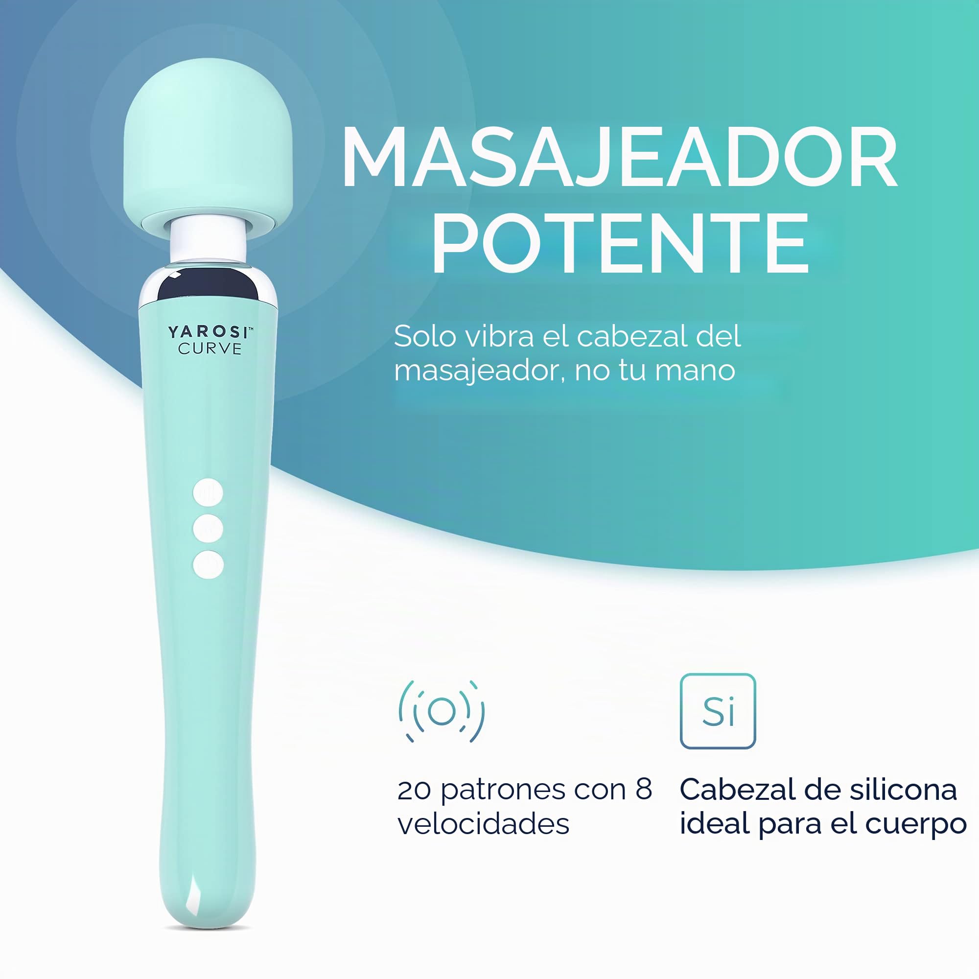 Masajeador de varita inalámbrico de Yarosi - Potencia vibratoria terapéutica más fuert - Perfecto para dolores musculares y recuperación deportiva personal - Verde