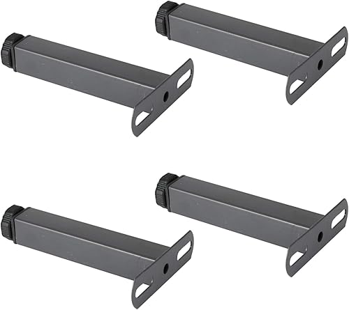 Piernas de cama esqueleto en forma de T, patas de muebles reforzadas de altura ajustable, patas de soporte de hierro laminado en frío, 3.9-11.8in,